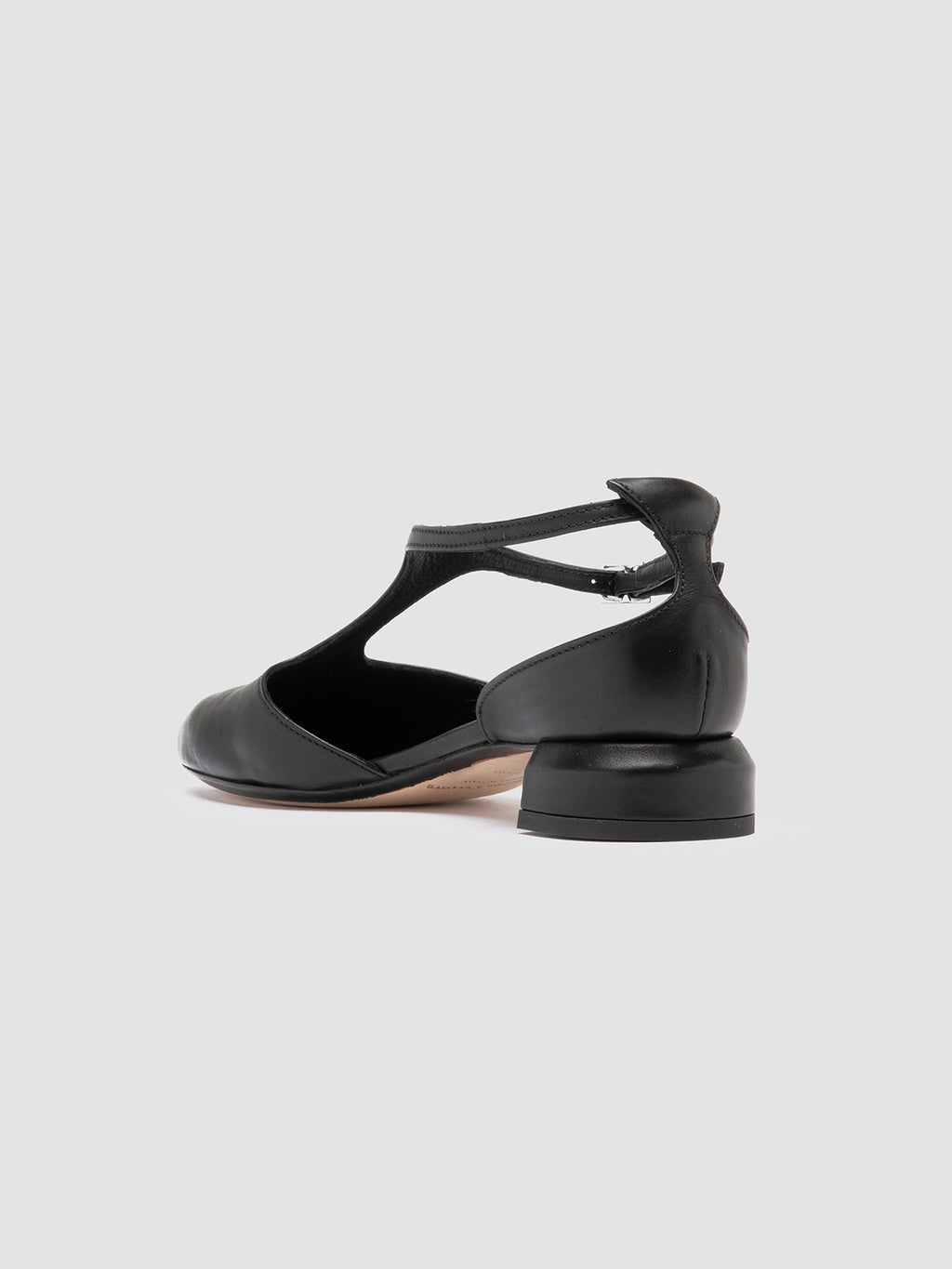 SAGE 103 - Schwarze Lederschuhe mit T-Steg - image 4,side view
