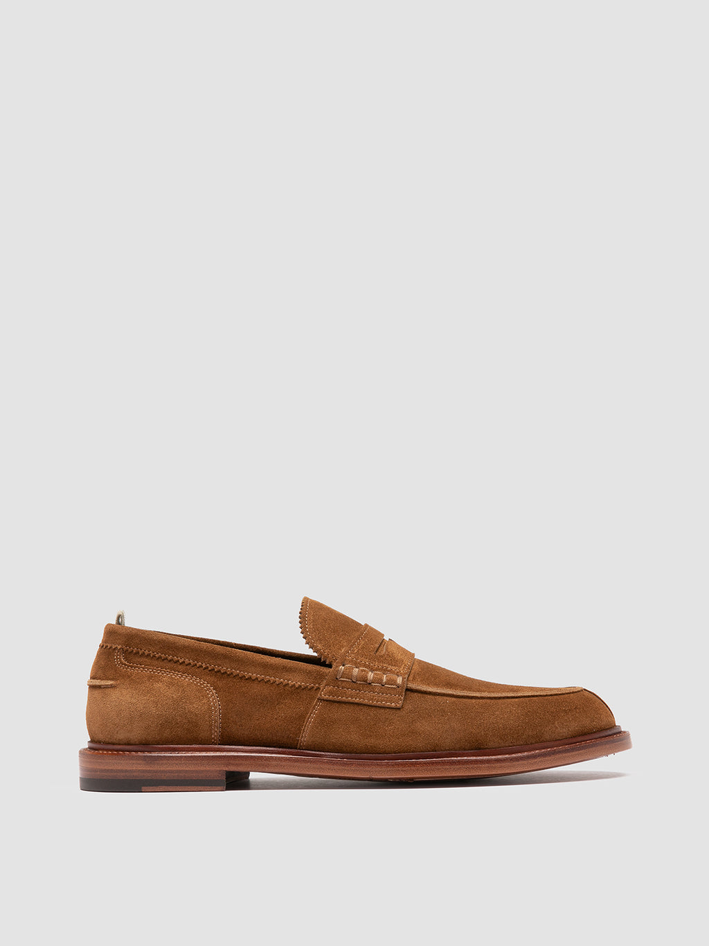 SAX 001 - Brown Suede Penny Loafers - image 1,side view