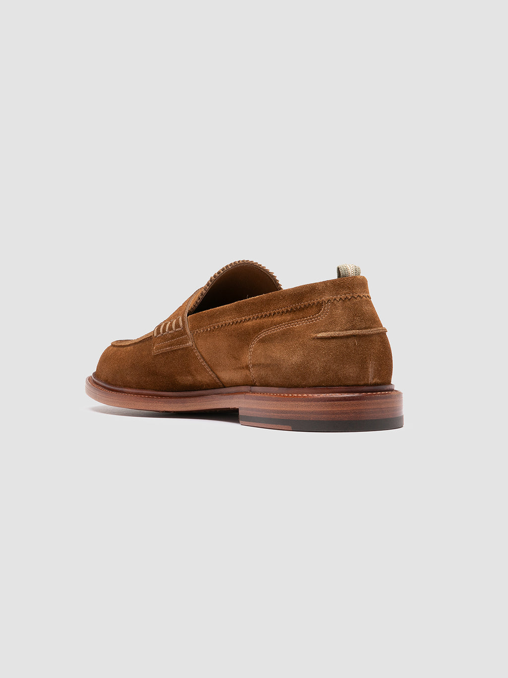 SAX 001 - Brown Suede Penny Loafers - image 4,side view