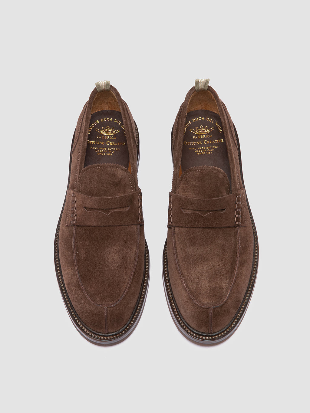 SAX FLEXI 001 - Brown Suede Penny Loafers - image 2,side view