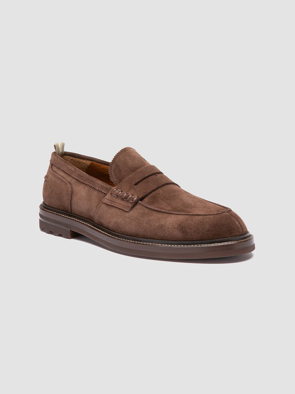SAX FLEXI 001 - Brown Suede Penny Loafers - image 3,side view