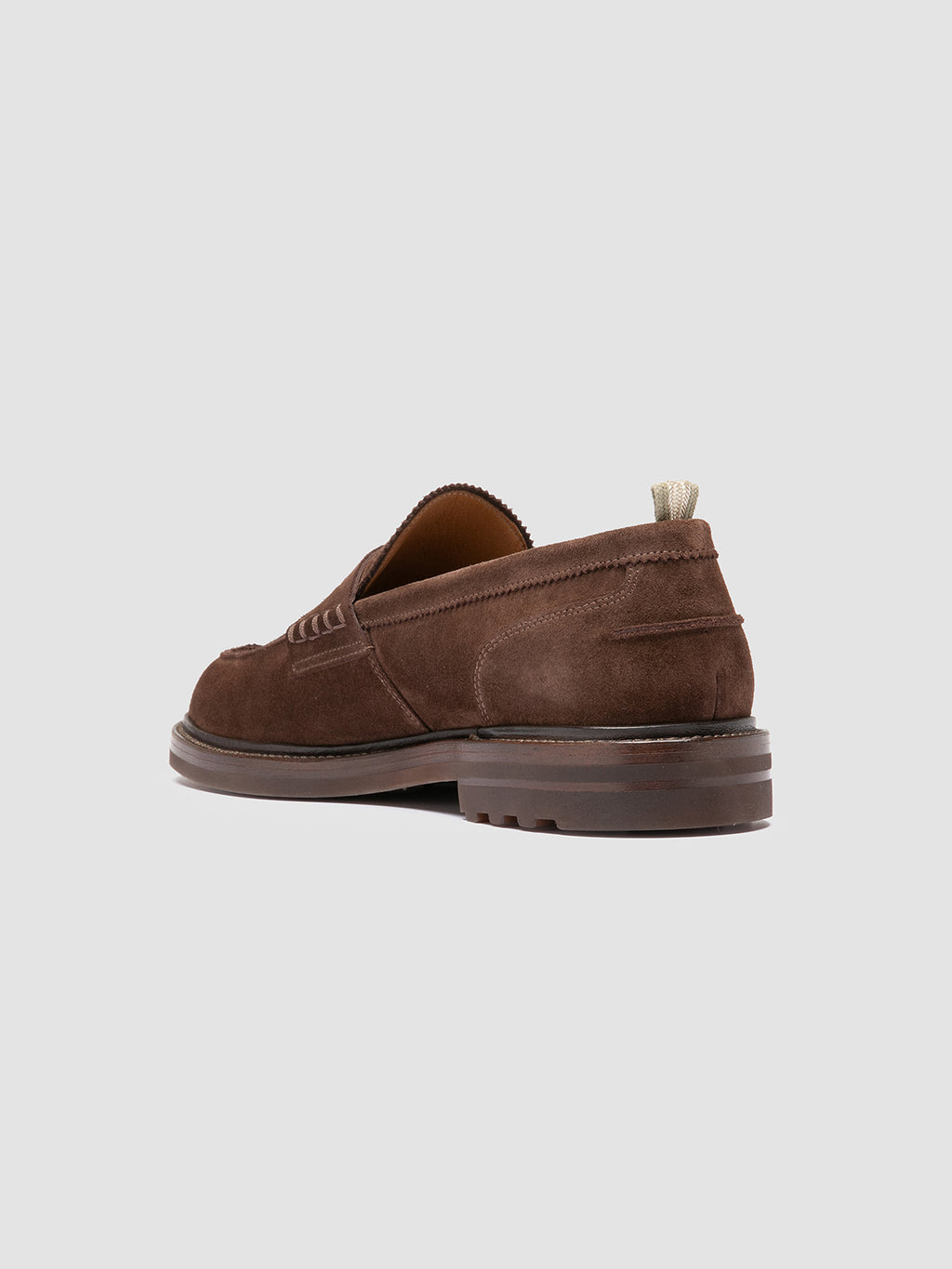 SAX FLEXI 001 - Brown Suede Penny Loafers - image 4,side view
