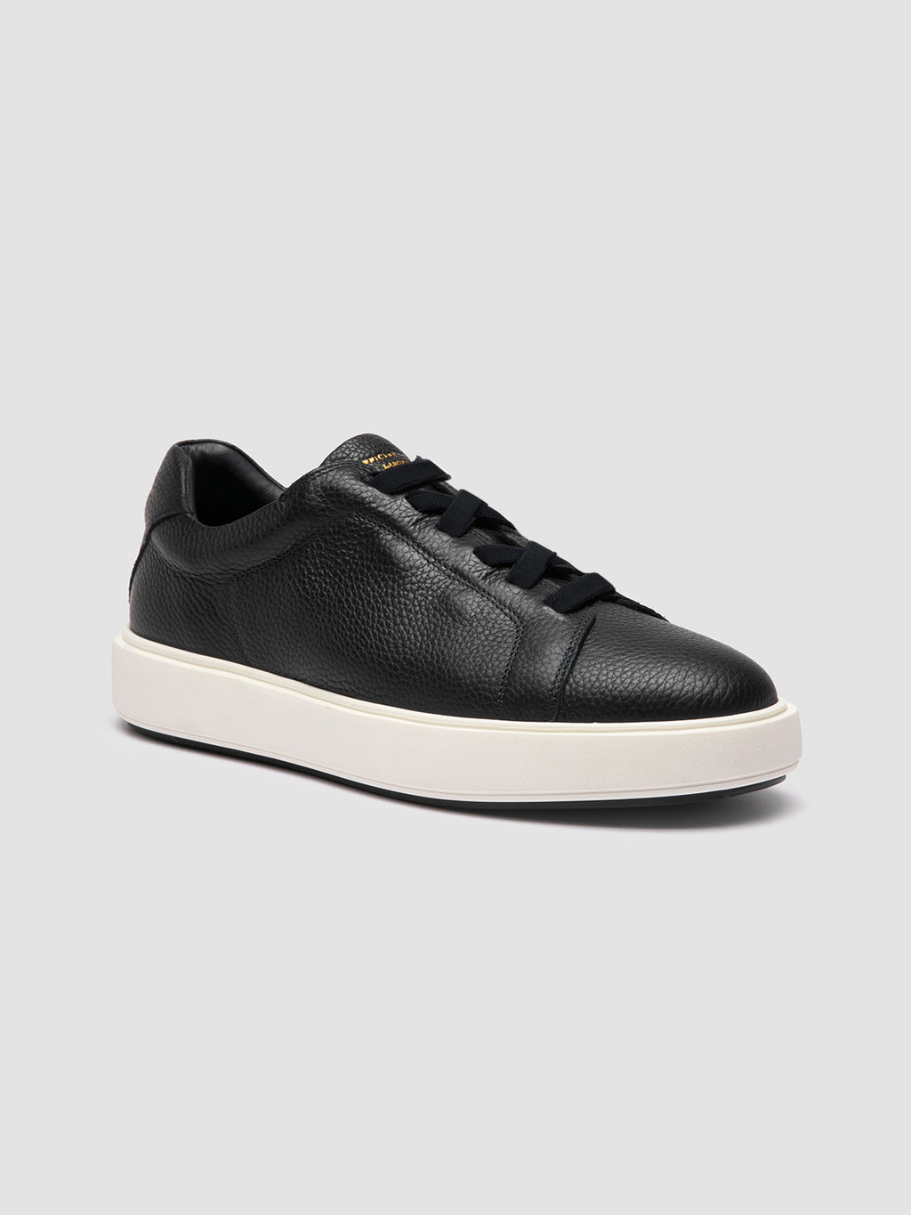 SLOUCH 001 - Blue Leather Low Top Sneakers - image 3,side view
