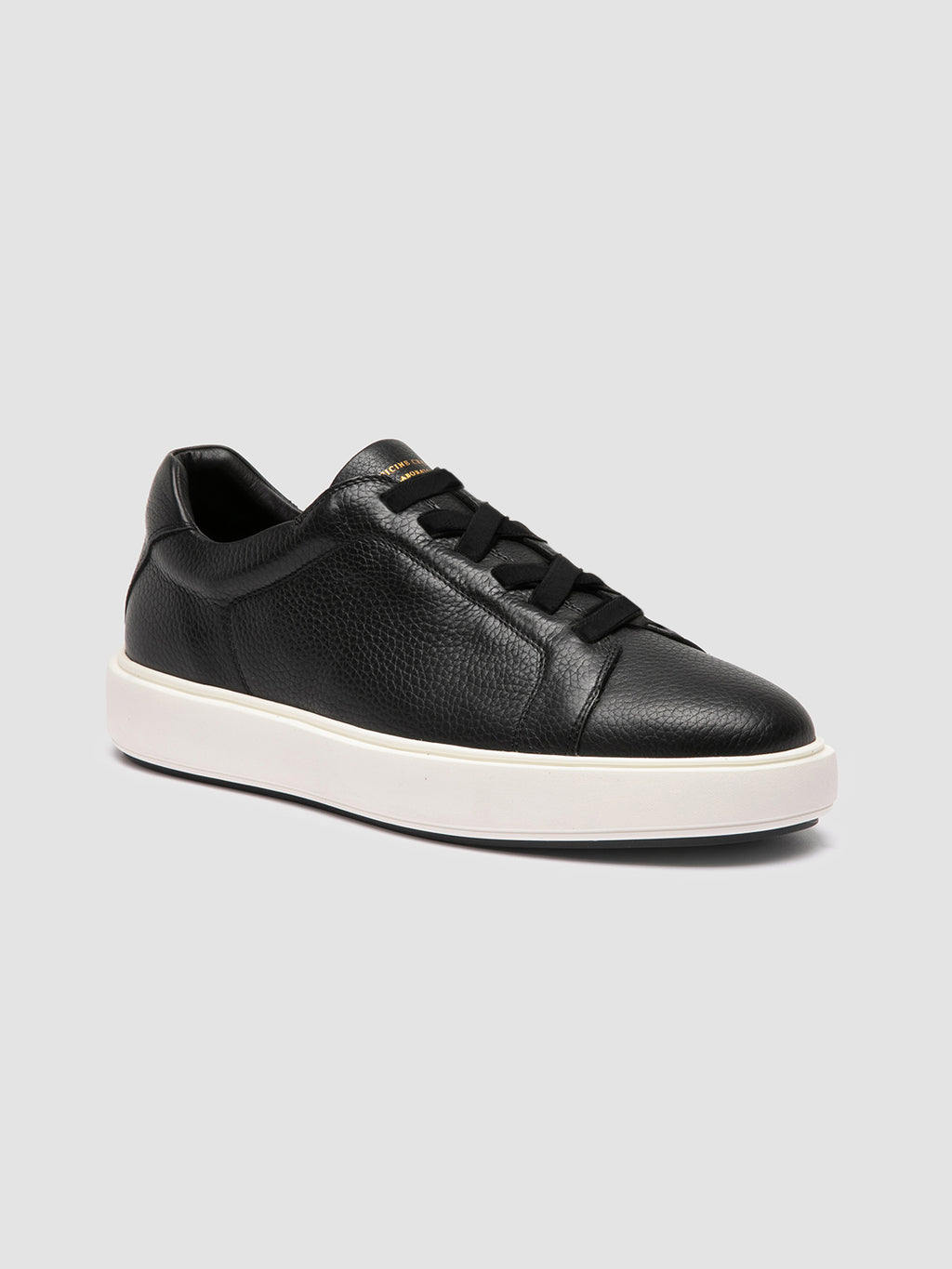 SLOUCH 001 - Black Leather Low Top Sneakers - image 3,side view