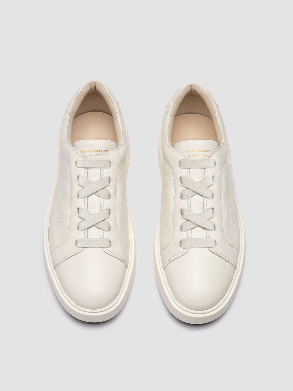 SLOUCH 001 - White Leather Low Top Sneakers - image 2,side view