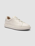 SLOUCH 001 - White Leather Low Top Sneakers - thumb image 3,side view