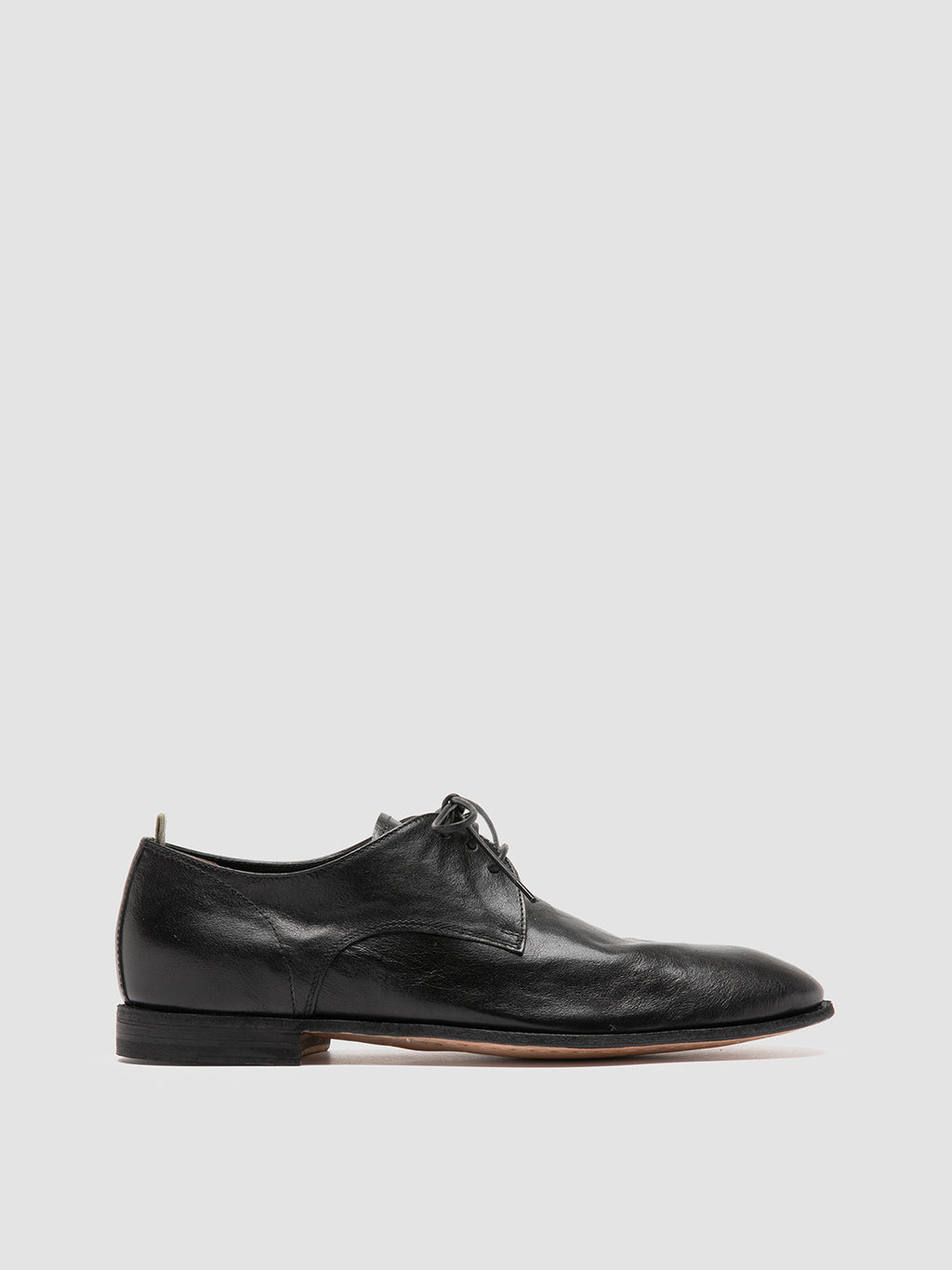 SOLITUDE 002 - Black Leather Derby Shoes - image 1,side view