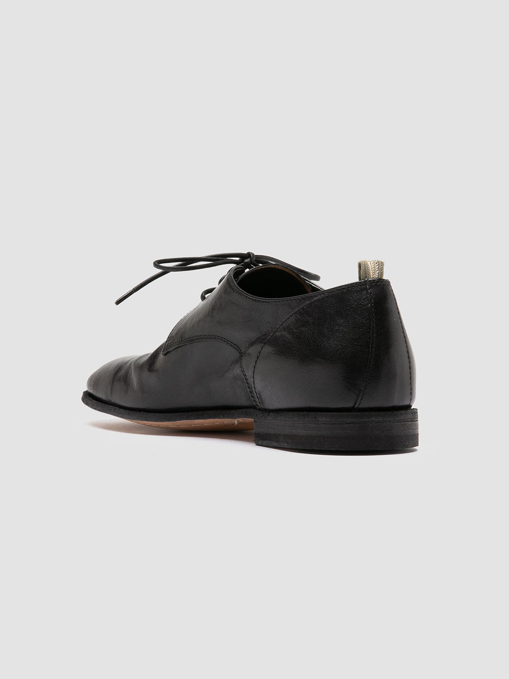 SOLITUDE 002 - Black Leather Derby Shoes - image 4,side view
