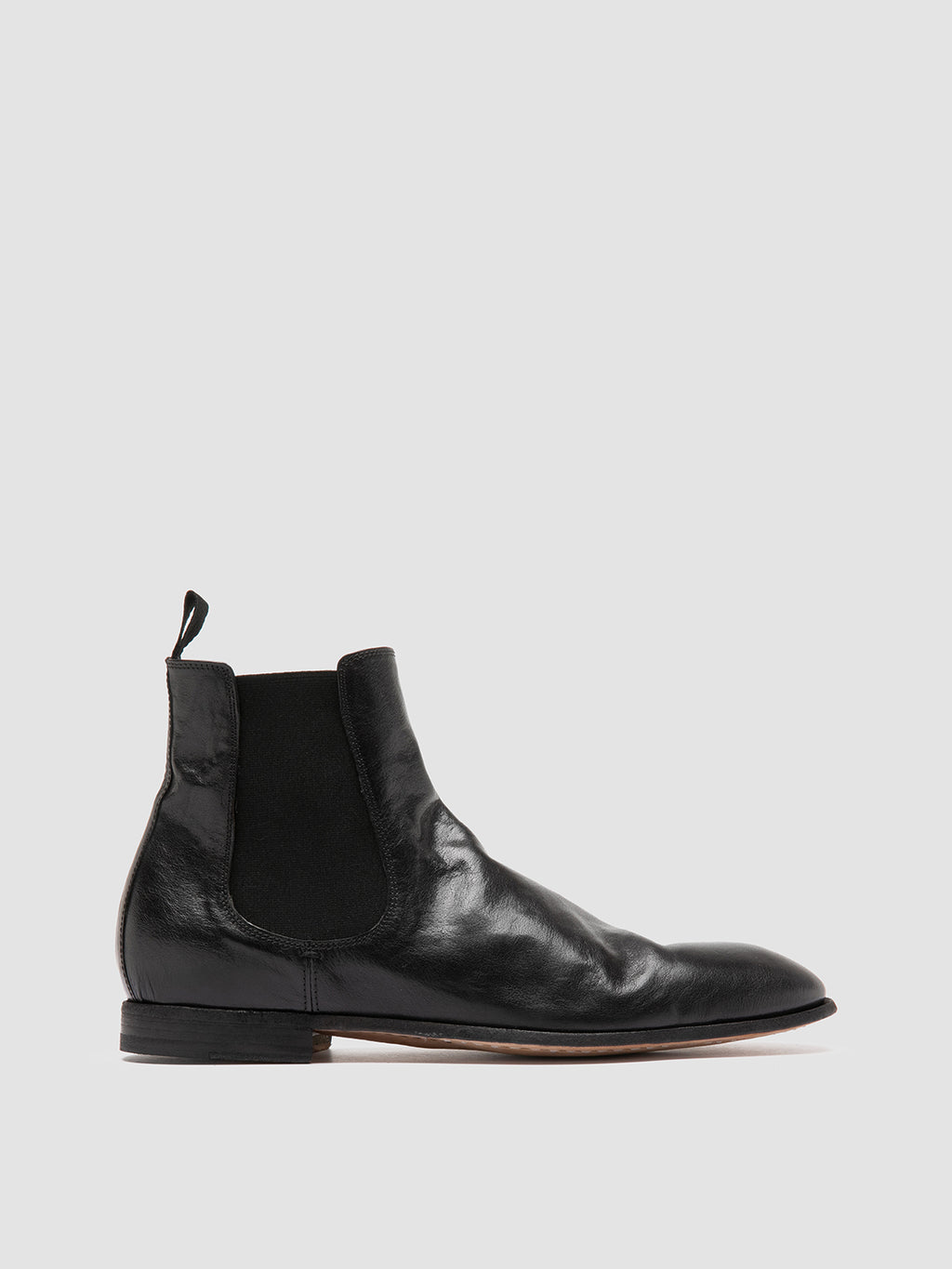 SOLITUDE 004 - Black Leather Chelsea Boots - image 1,side view