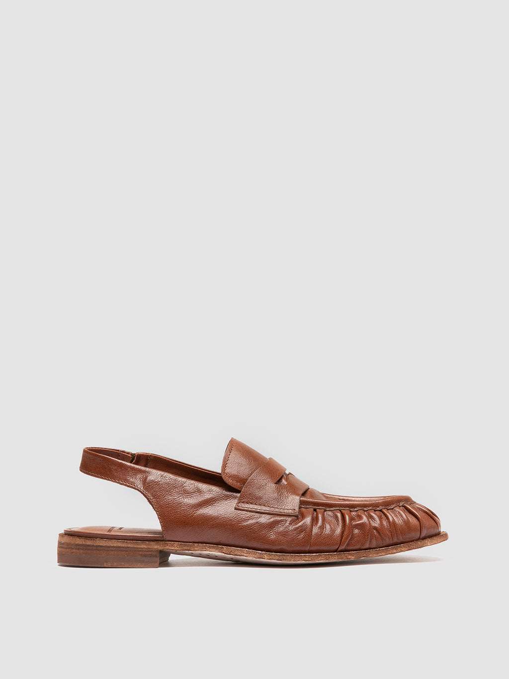 SOLITUDE 102 - Brown Leather Slingback Sandals - image 1,side view