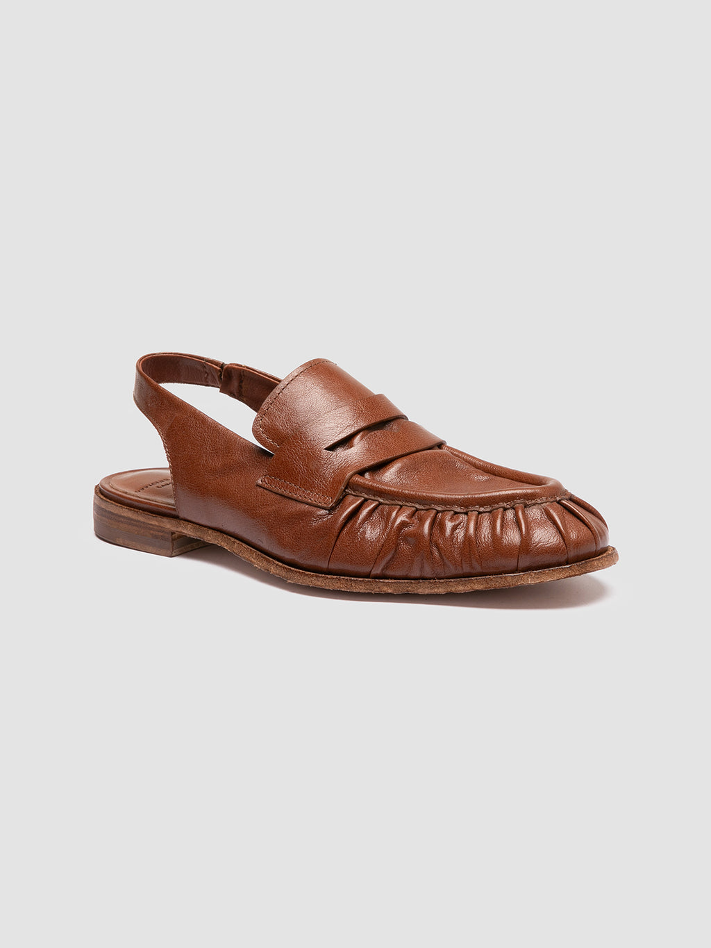 SOLITUDE 102 - Brown Leather Slingback Sandals - image 3,side view