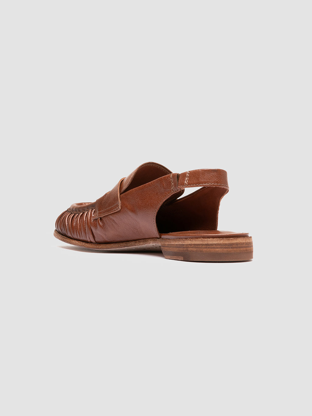 SOLITUDE 102 - Brown Leather Slingback Sandals - image 4,side view
