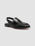 SOLITUDE 102 - Black Leather Slingback Sandals - thumb image 3,side view