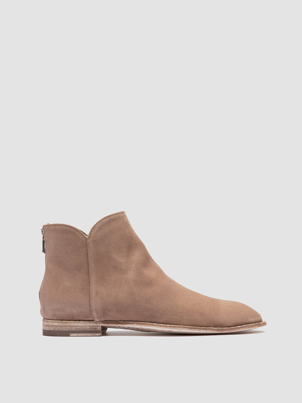 SOLITUDE 106 - Taupe Suede Zipped Boots - image 1,side view