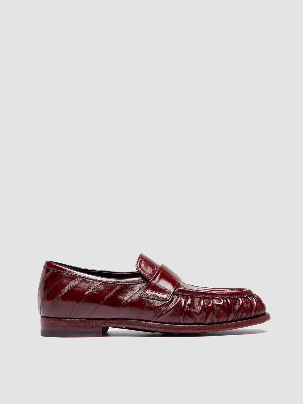 SOLITUDE 107 - Burgundy Leather Penny Loafers - image 1,side view
