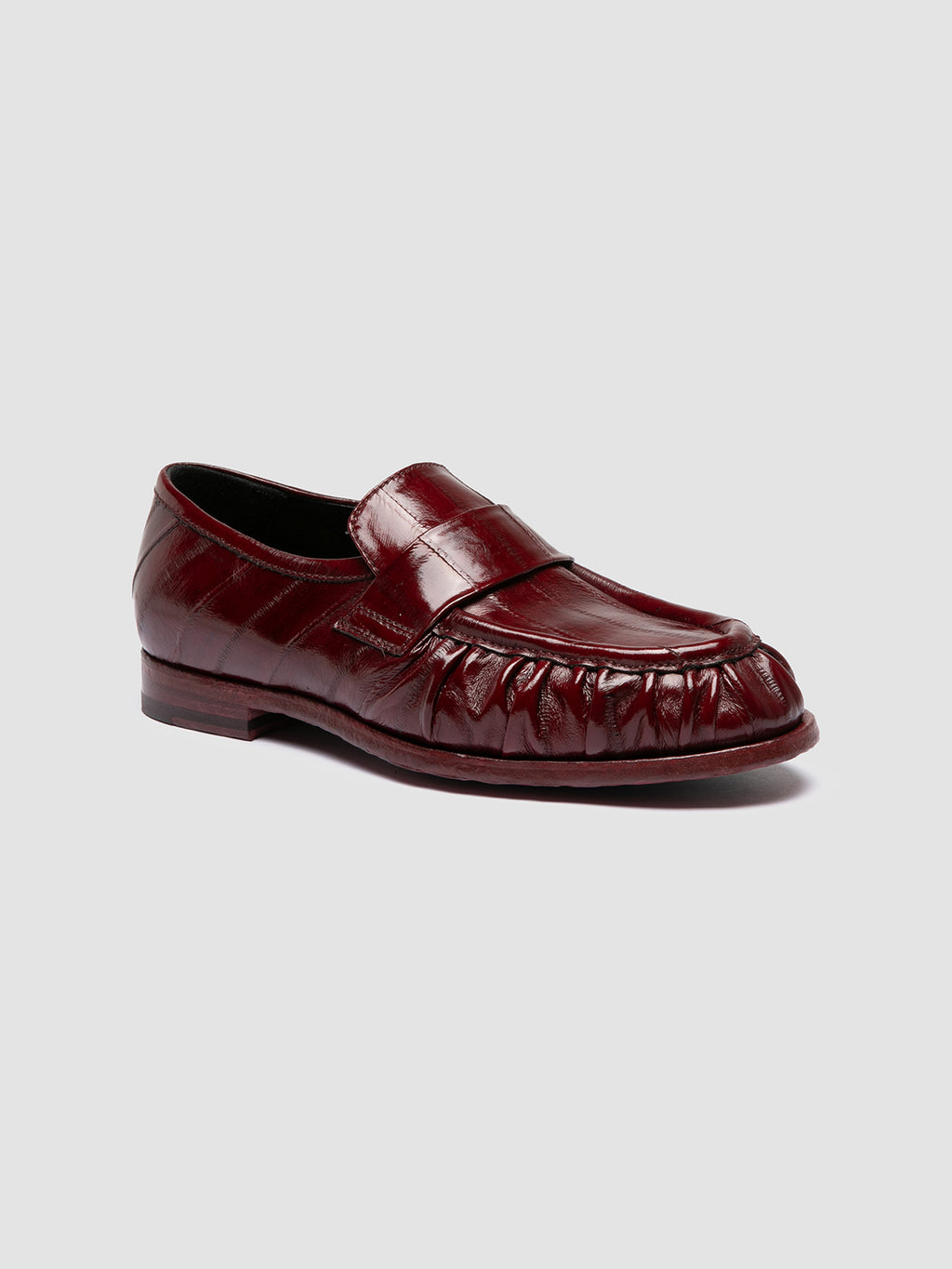 SOLITUDE 107 - Burgundy Leather Penny Loafers - image 3,side view