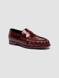 SOLITUDE 107 - Burgundy Leather Penny Loafers - thumb image 3,side view