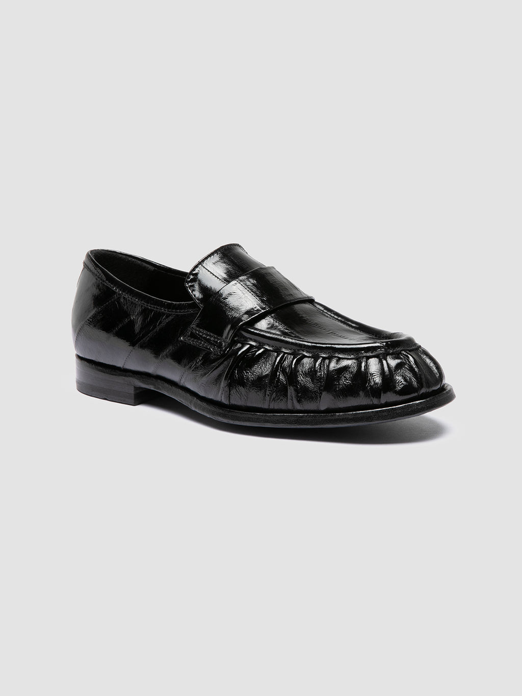 SOLITUDE 107 - Schwarze Penny-Loafers aus Leder - image 3,side view