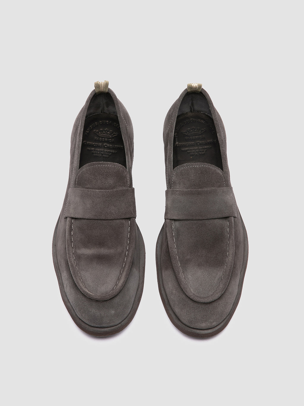 SOUND 001 - graue Penny-Slipper aus Wildleder - image 2,side view