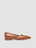 SUE 006 - Brown Leather Ballerina Shoes - thumb image 1,side view