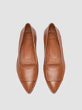 SUE 006 - Brown Leather Ballerina Shoes - thumb image 2,side view