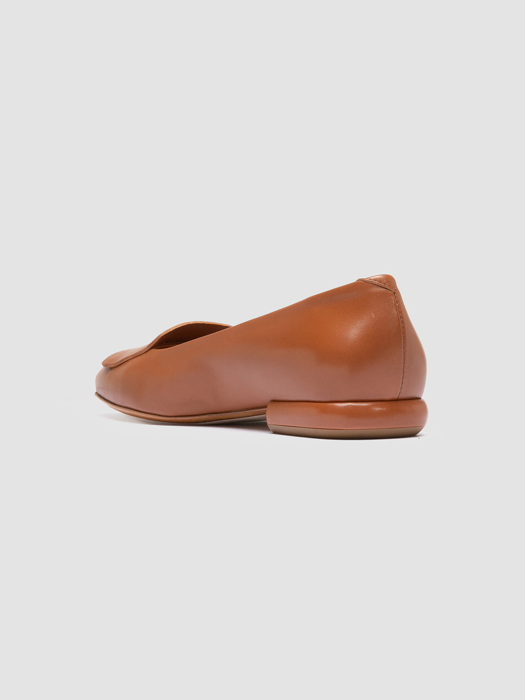 SUE 006 - Brown Leather Ballerina Shoes - image 4,side view