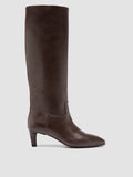 SUZY 006 - Brown Leather Zipped Boots - thumb image 1,side view