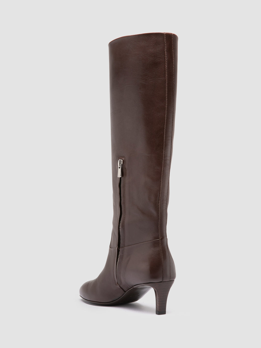 SUZY 006 - Brown Leather Zipped Boots - image 4,side view