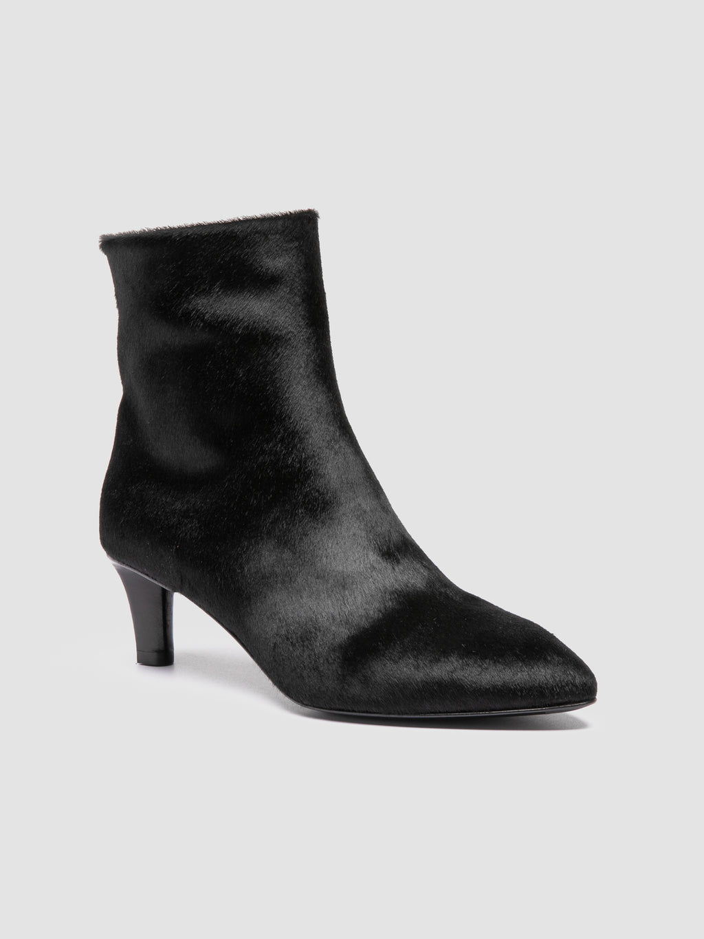 SUZY 008 - Schwarze Lederstiefel mit Reißverschluss - image 3,side view