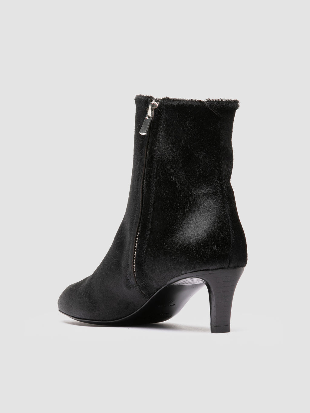 SUZY 008 - Schwarze Lederstiefel mit Reißverschluss - image 4,side view