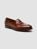 TEMPLE 016 - Brown Leather Penny Loafers - thumb image 3,side view