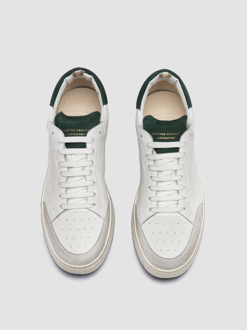 THE ANSWER 001 - White Leather and Suede Sneakers - image 2,side view