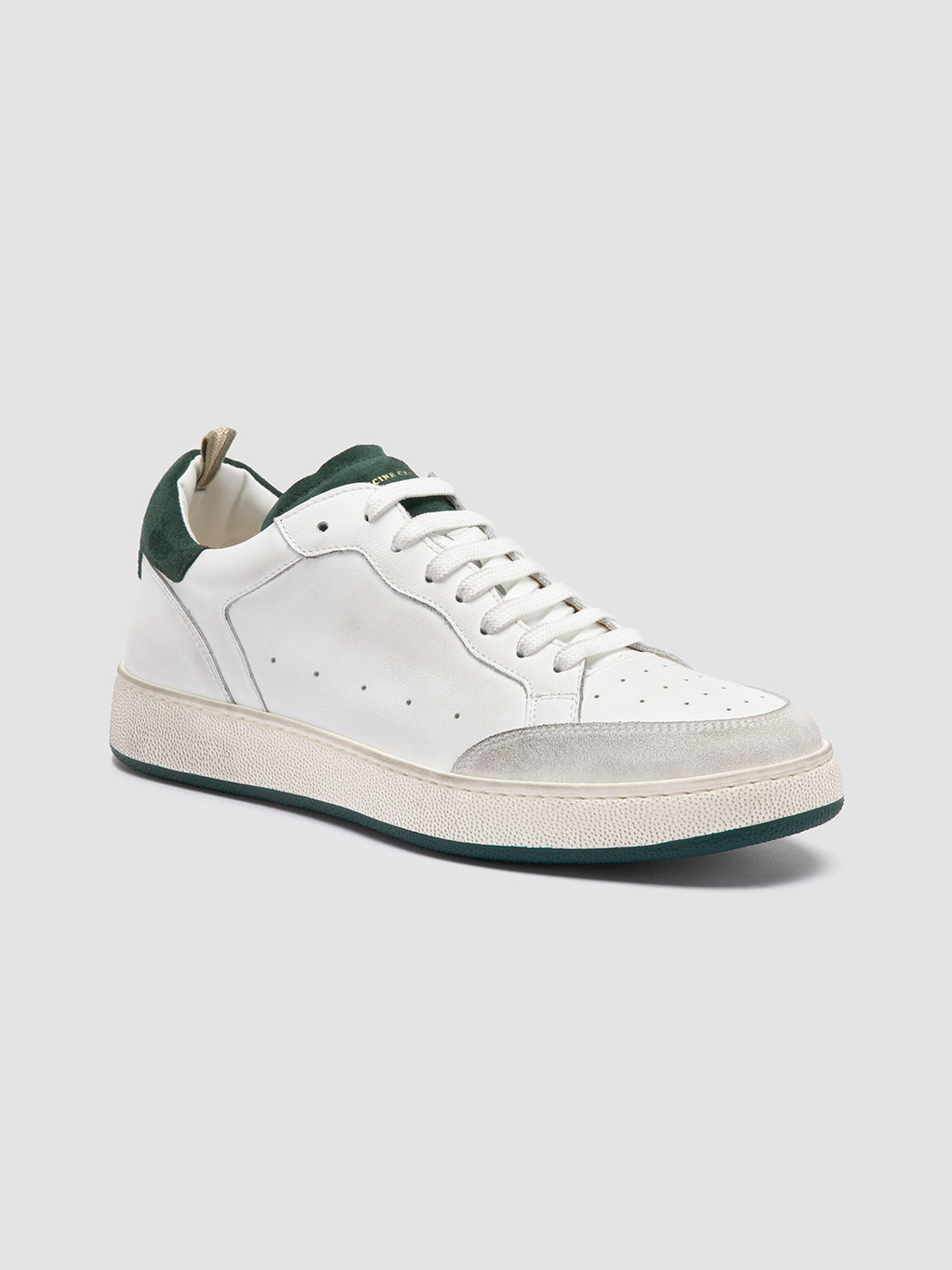 THE ANSWER 001 - White Leather and Suede Sneakers - image 3,side view