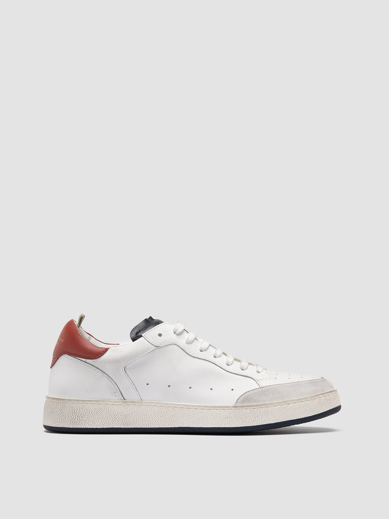 THE ANSWER 001 - weiße Low-Top-Sneaker aus Leder und Wildleder