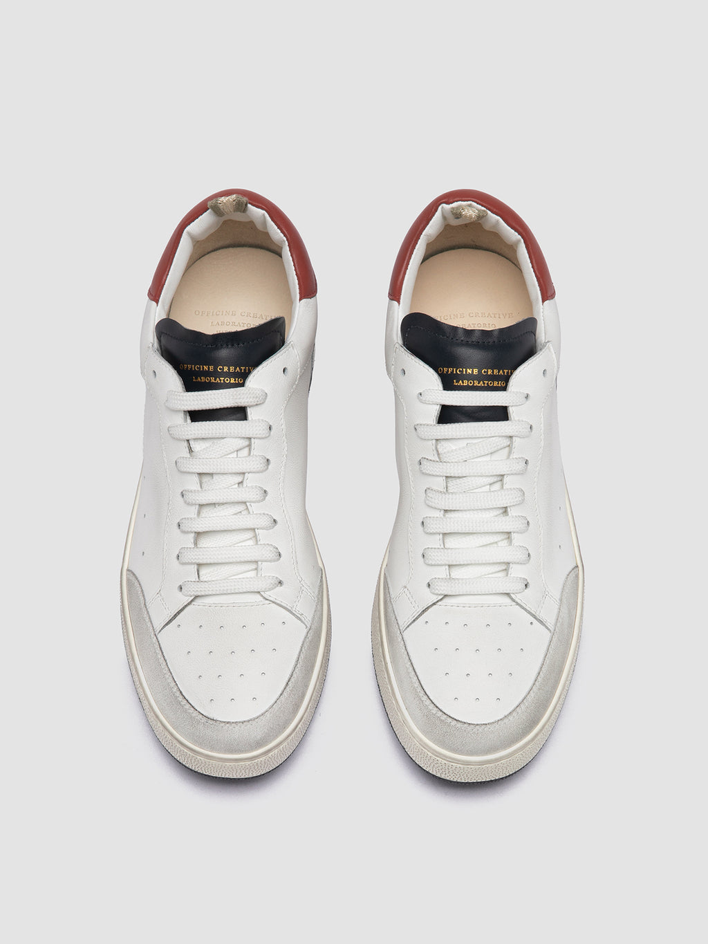 THE ANSWER 001 - White Leather and Suede Sneakers - image 2,side view