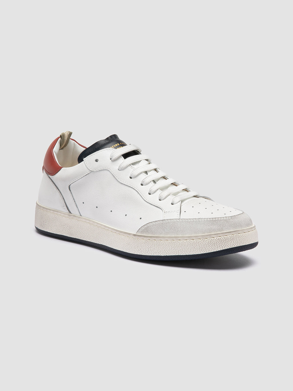 THE ANSWER 001 - White Leather and Suede Sneakers - image 3,side view