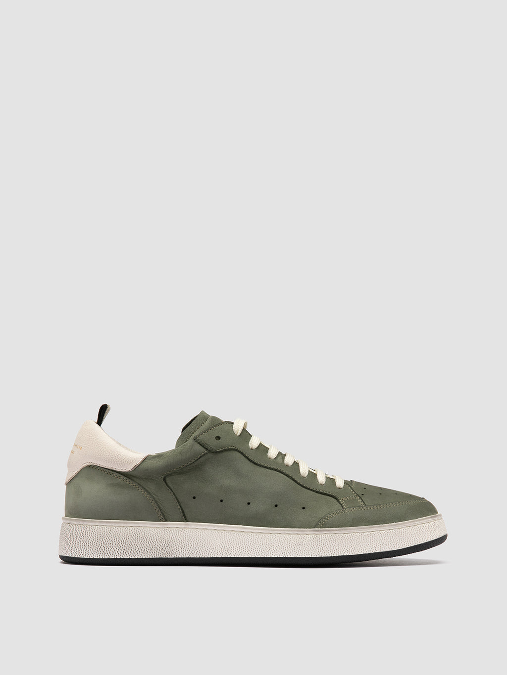 THE ANSWER 002 - Green Leather and Suede Sneakers - image 1,side view