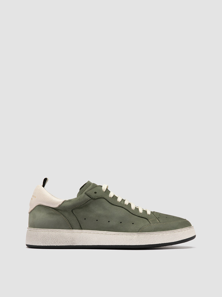 THE ANSWER 002 - grüne Low-Top-Sneaker aus Leder und Wildleder