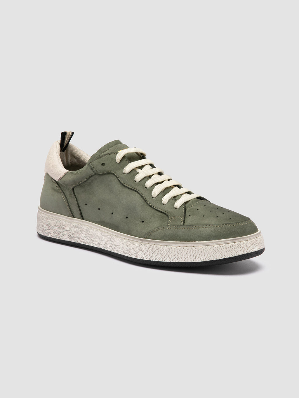 THE ANSWER 002 - Green Leather and Suede Sneakers - image 3,side view