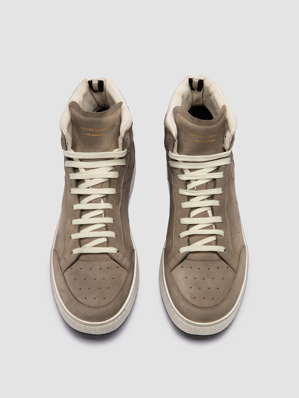 THE ANSWER 004 - Taupe Leather and Suede Sneakers - image 2,side view