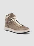 THE ANSWER 004 - Taupe Leather and Suede Sneakers - thumb image 3,side view