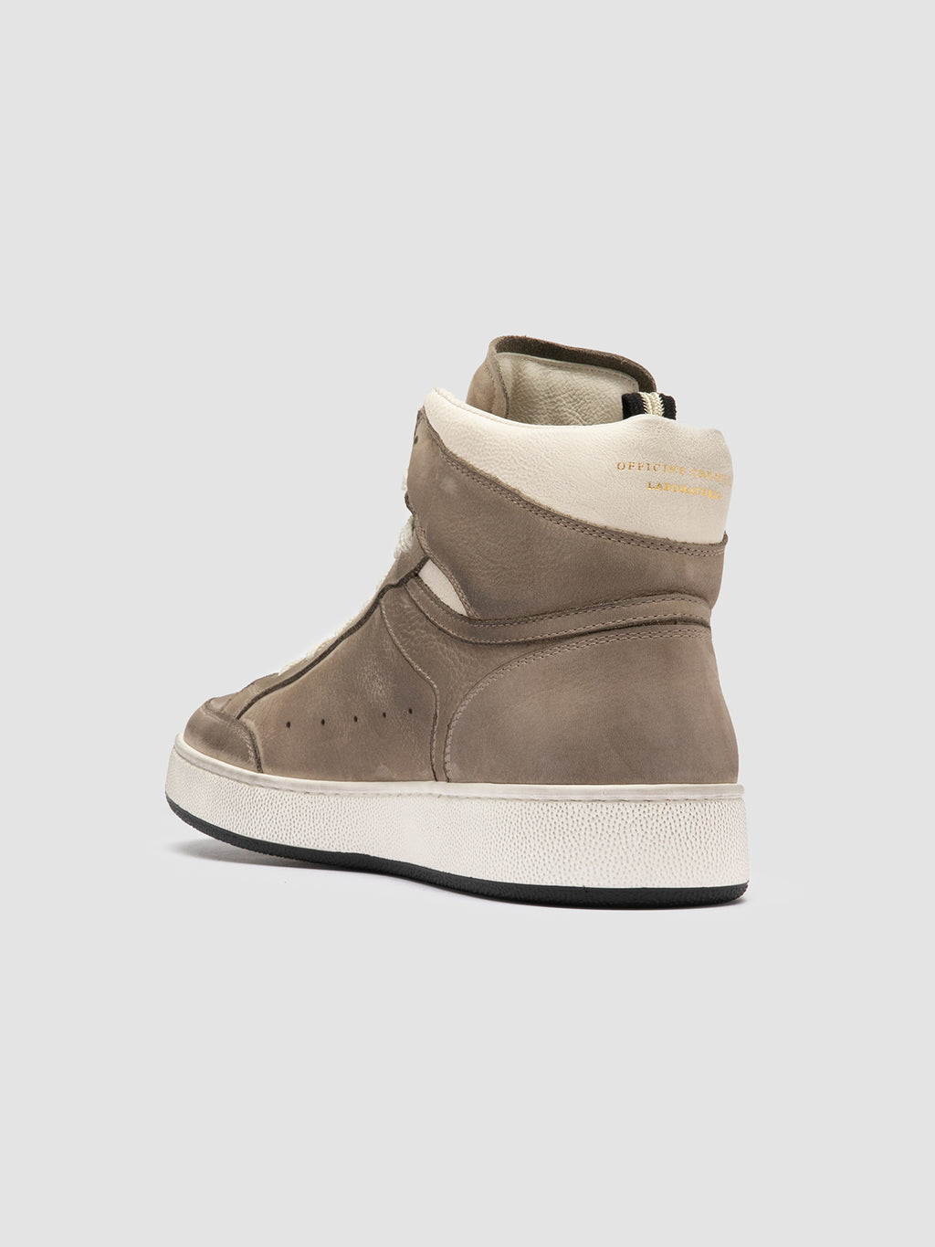 THE ANSWER 004 - Taupe Leather and Suede Sneakers - image 4,side view