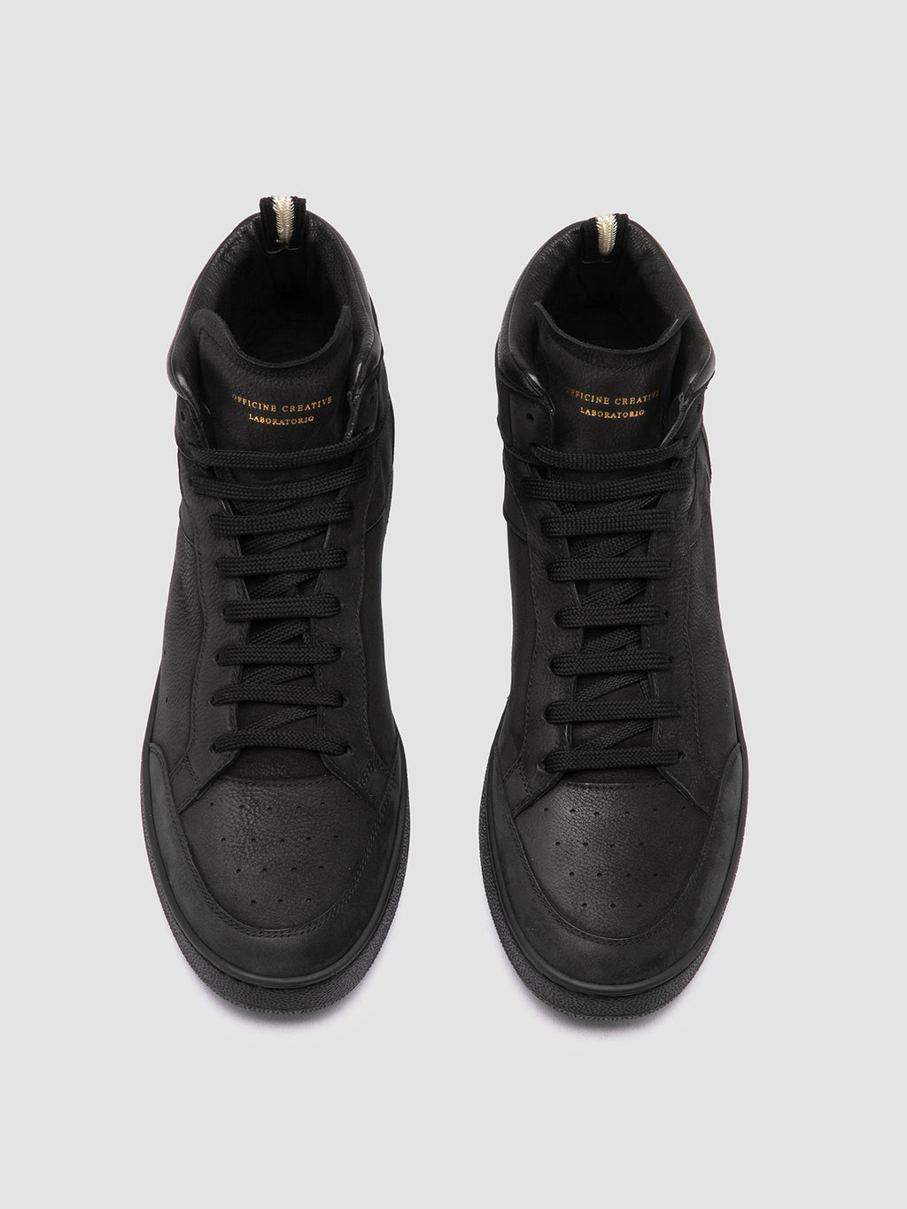 THE ANSWER 004 - Black Leather and Suede Sneakers - image 2,side view