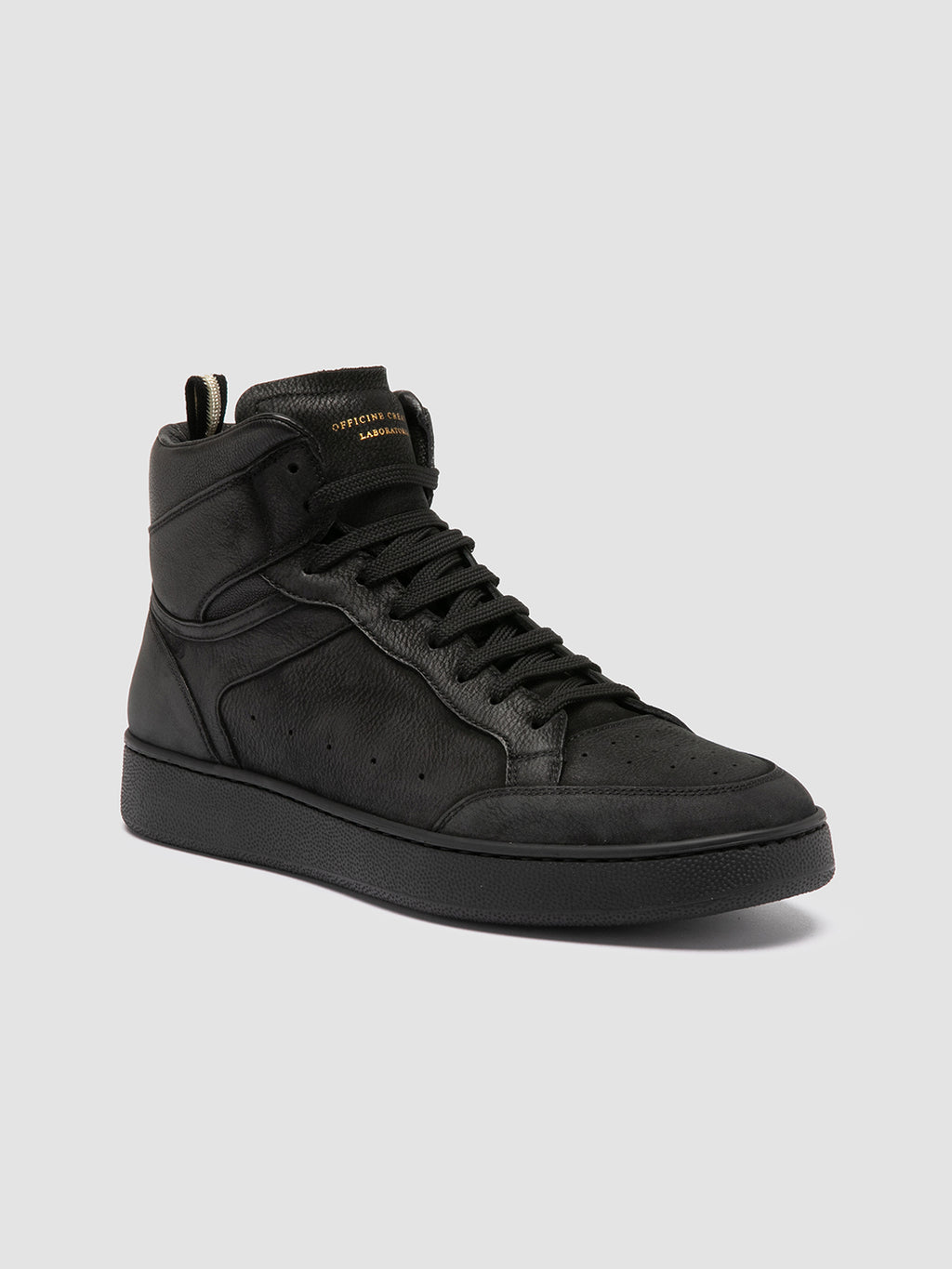 THE ANSWER 004 - Black Leather and Suede Sneakers - image 3,side view