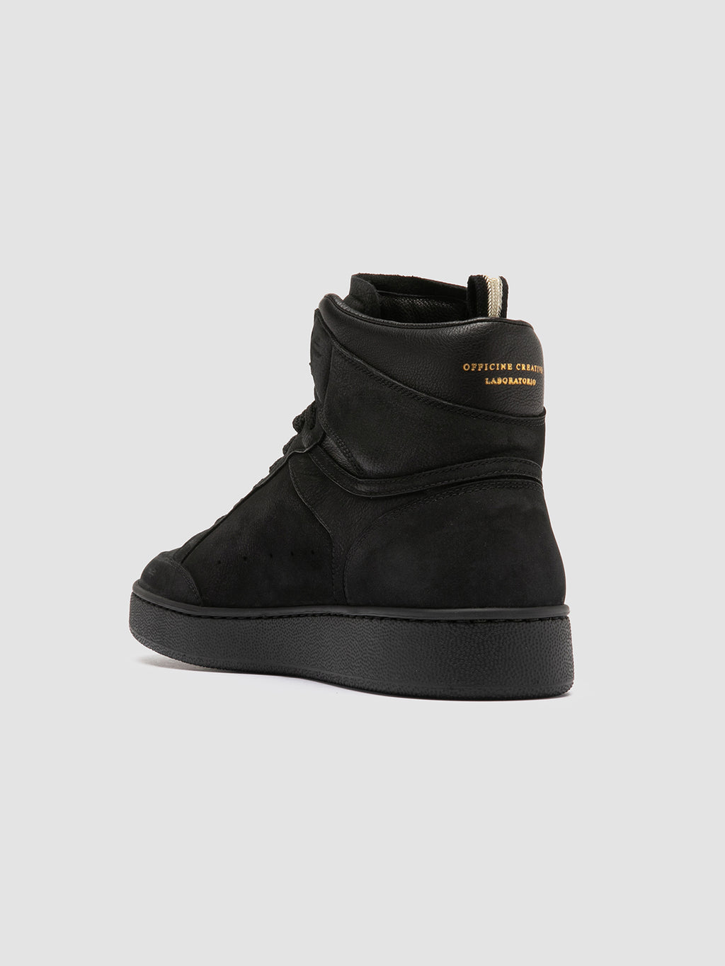 THE ANSWER 004 - Black Leather and Suede Sneakers - image 4,side view