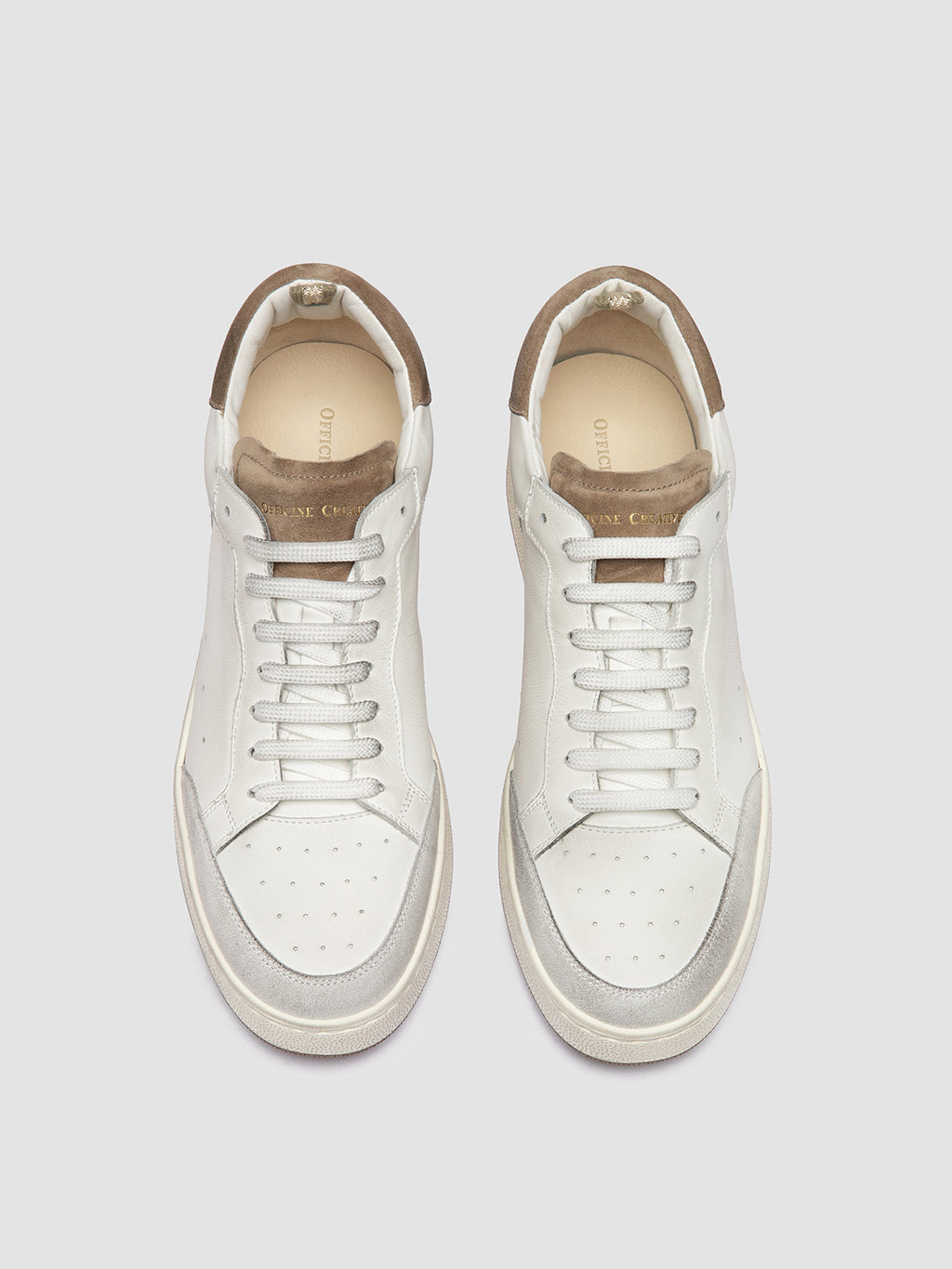 THE ANSWER 001 - White Leather and Suede Sneakers - image 2,side view
