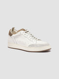 THE ANSWER 001 - White Leather and Suede Sneakers - thumb image 3,side view