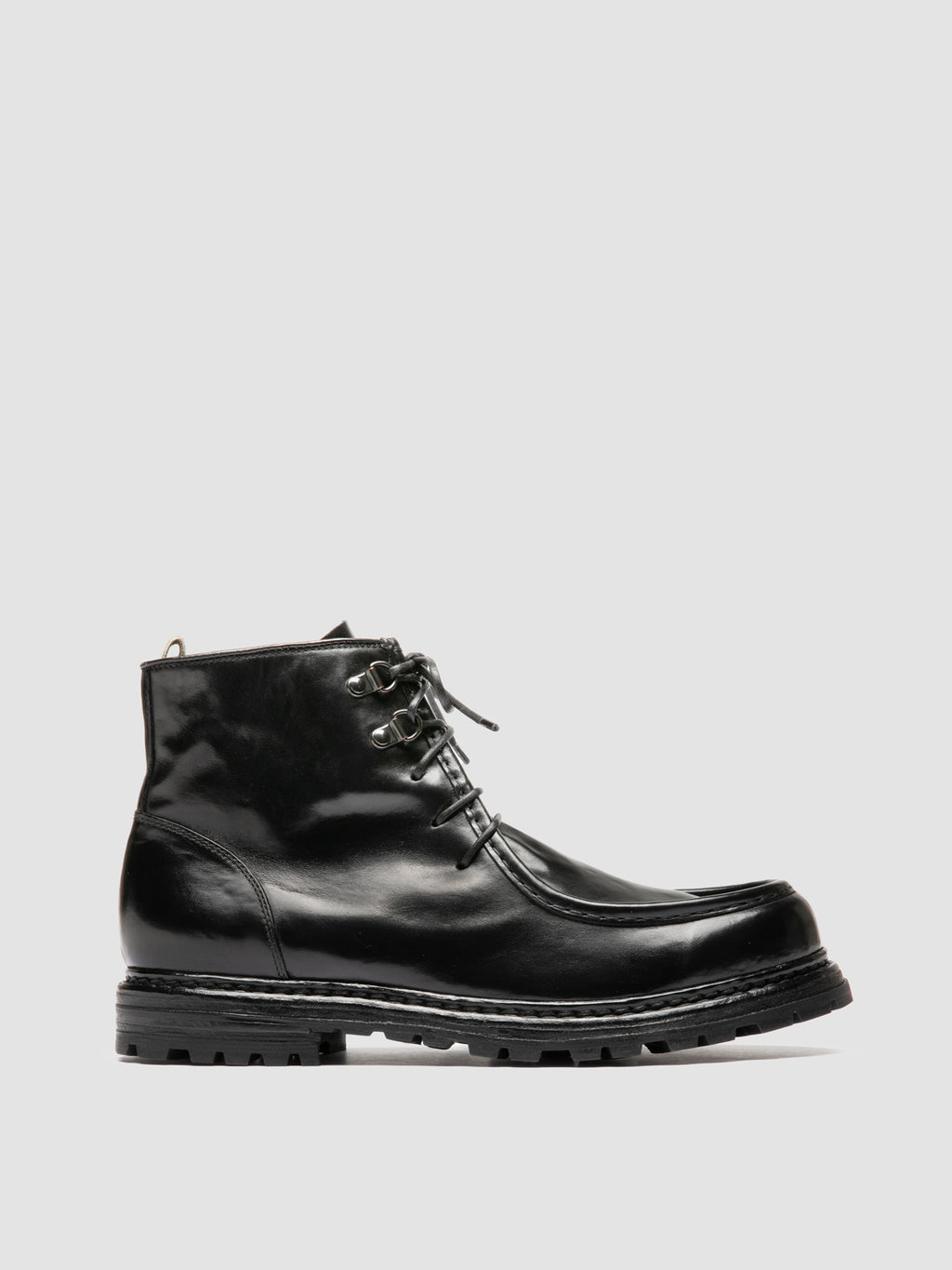 VOLCOV 010 - Black Leather Lace-Up Boots - image 1,side view