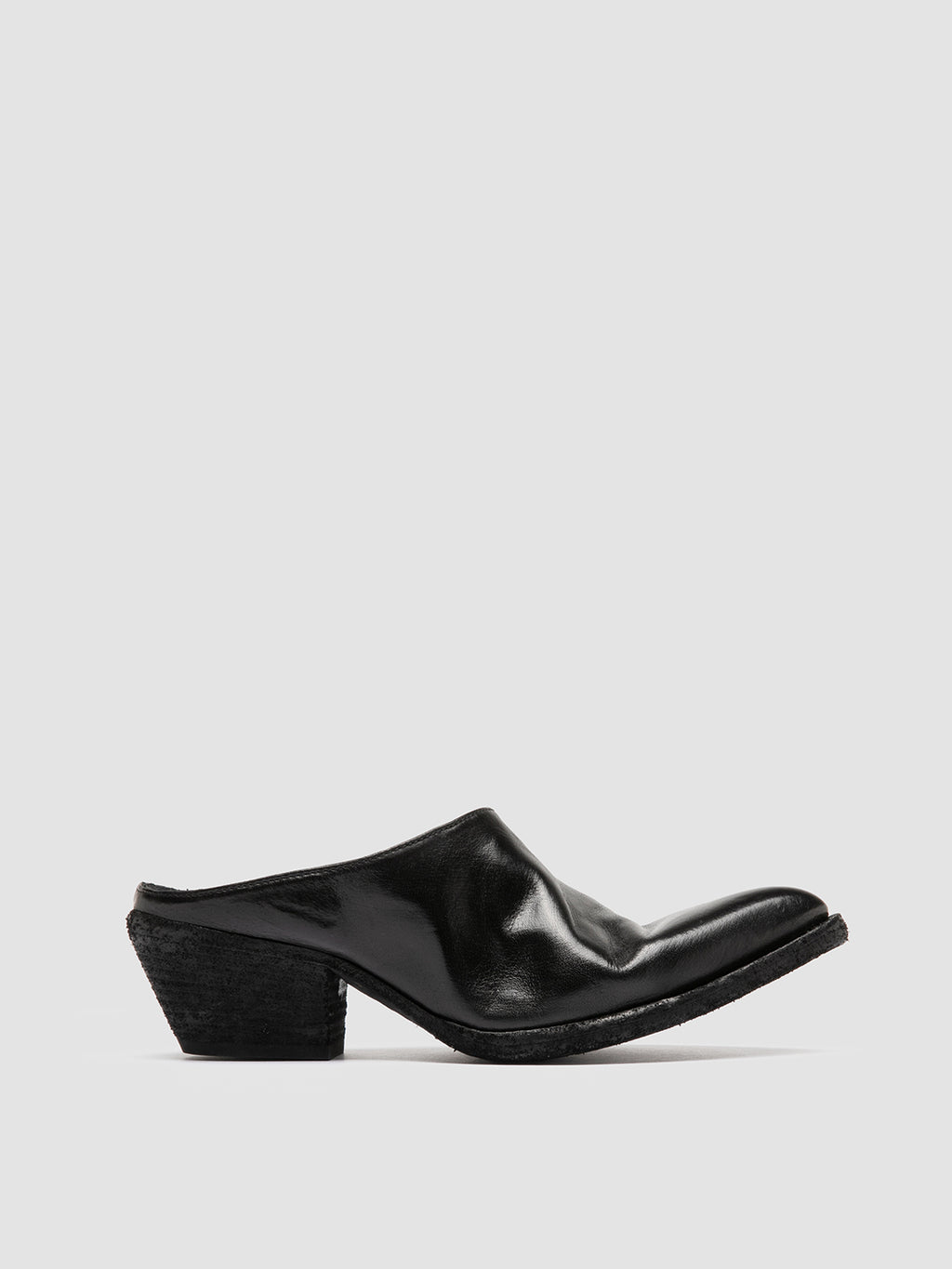 WANDA DD 101 - Black Leather Mule Sandals - image 1,side view