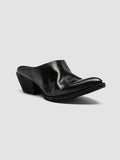 WANDA DD 101 - Black Leather Mule Sandals - thumb image 3,side view